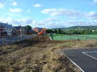 Preparing the bank between Longmead and the Tennis Courts.